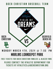 3/4 - Varsity Boys Baseball @ Marlins LoanDepot Park